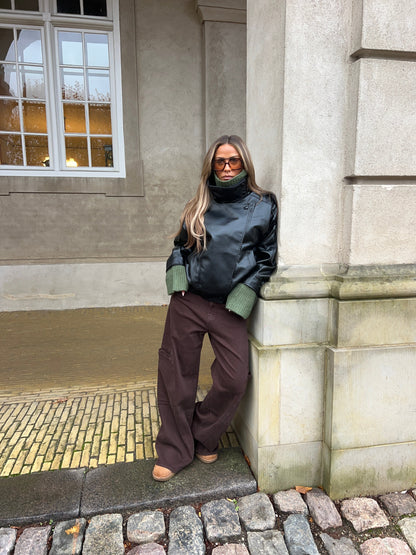 Linea Pu High Neck Jacket - Black