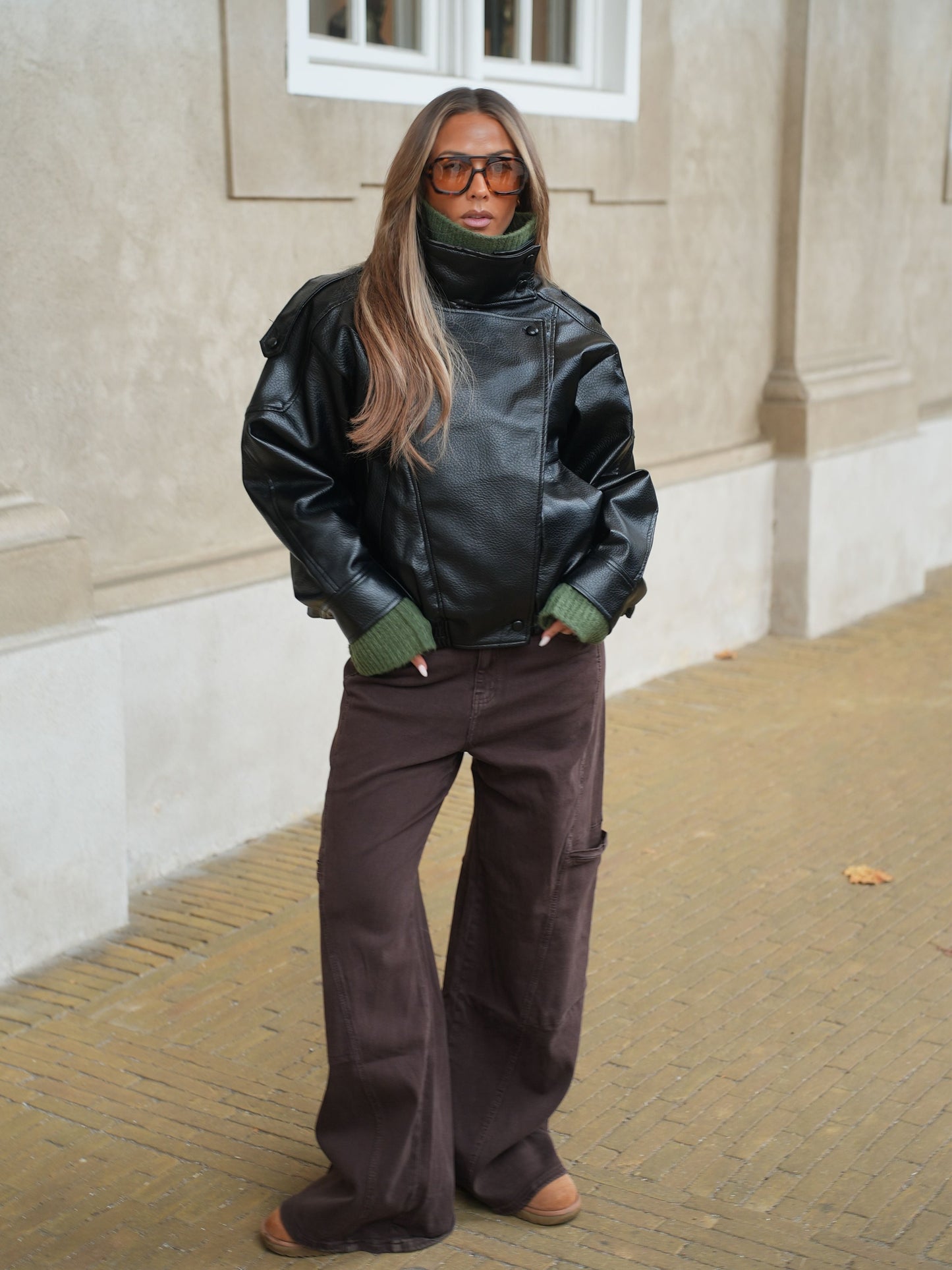 Linea Pu High Neck Jacket - Black