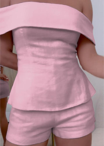 White Cotton and Linen Two-piece Suit